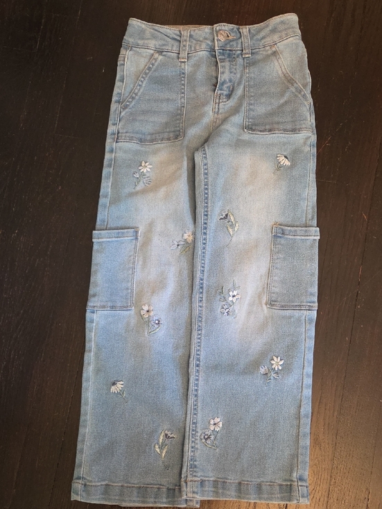 violet skye denim Other - Light Blue Embroidered Cargo Jeans for Kids